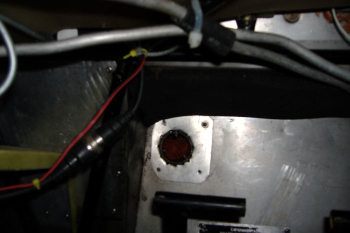 Tube into Cabin at Rudder pedals   RIght side